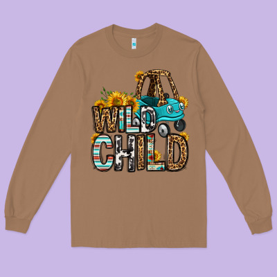 Wild Child Kids Car Long Sleeve Tee Designed By Oliviacreatesart