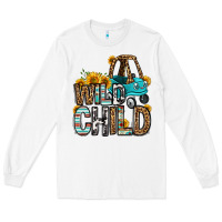 White wild child kids car Long Sleeve Tee - OliviaCreatesArt