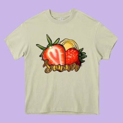 Strawberry Summer Heavy Core Tee Designed By Bettercallsaul