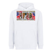 White 1776 4th of july license plate Heavyweight Hoodie - BarkalooDesign