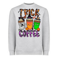 Heather Grey trick or coffee Heavyweight Sweatshirt - CowhideDigitalArt