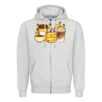 Dove Grey Bee Honey Coffee Cups Zipper Hoodie - Artiststas