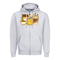 Heather Grey Bee Honey Coffee Cups Zipper Hoodie - Artiststas