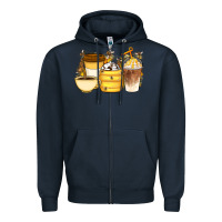 Navy Bee Honey Coffee Cups Zipper Hoodie - Artiststas