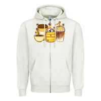 Oatmeal Heather Bee Honey Coffee Cups Zipper Hoodie - Artiststas