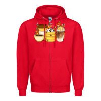 Red Bee Honey Coffee Cups Zipper Hoodie - Artiststas