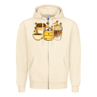 Sandshell Bee Honey Coffee Cups Zipper Hoodie - Artiststas