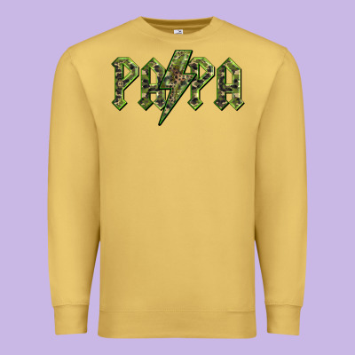 Papa  Lightning Camouflage Premium Sweatshirt Designed By Barkaloodesign
