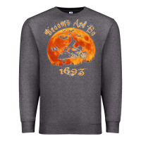 Charcoal Heather Halloween Witch On Motorcycle Cat & Moon Salem Witch Trials Premium Premium Sweatshirt - trangStudio
