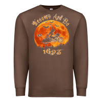 Chestnut Halloween Witch On Motorcycle Cat & Moon Salem Witch Trials Premium Premium Sweatshirt - trangStudio