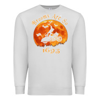 Dove Grey Halloween Witch On Motorcycle Cat & Moon Salem Witch Trials Premium Premium Sweatshirt - trangStudio