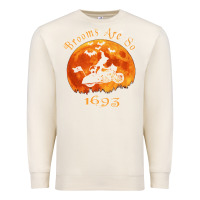 Sandshell Halloween Witch On Motorcycle Cat & Moon Salem Witch Trials Premium Premium Sweatshirt - trangStudio