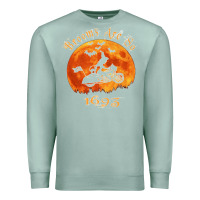 Seafoam Halloween Witch On Motorcycle Cat & Moon Salem Witch Trials Premium Premium Sweatshirt - trangStudio