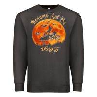 Smoke Halloween Witch On Motorcycle Cat & Moon Salem Witch Trials Premium Premium Sweatshirt - trangStudio