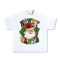 White howdy santa western cactus christmas Urban Heavy Tee - CowGirlArtShop