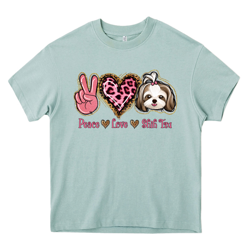 Peace Love Shih Tzu Heavy Core Tee by Bettercallsaul | Teevron