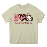 Mossy Peace Love Shih Tzu Heavy Core Tee - Bettercallsaul