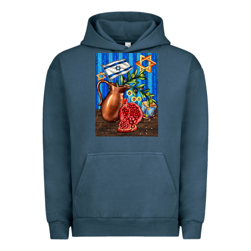 Hanukkah Table With Oil Pitcher Urban Hoodie by AdoDesignShop | Teevron