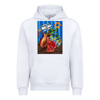 White hanukkah table with oil pitcher Urban Hoodie - AdoDesignShop