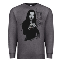 Charcoal Heather Normal Is An Illusion - Morticia Addams Premium Sweatshirt - trangStudio