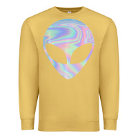 Antique Gold Alien Head Colorful Laser Ufo Sighting Believe Area 51 Premium Sweatshirt - trangStudio