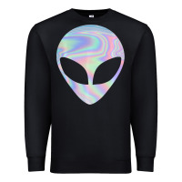 Black Alien Head Colorful Laser Ufo Sighting Believe Area 51 Premium Sweatshirt - trangStudio