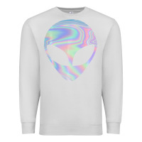 Dove Grey Alien Head Colorful Laser Ufo Sighting Believe Area 51 Premium Sweatshirt - trangStudio