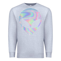 Heather Grey Alien Head Colorful Laser Ufo Sighting Believe Area 51 Premium Sweatshirt - trangStudio