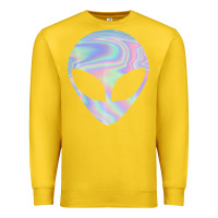 Lemon Alien Head Colorful Laser Ufo Sighting Believe Area 51 Premium Sweatshirt - trangStudio