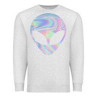 Oatmeal Heather Alien Head Colorful Laser Ufo Sighting Believe Area 51 Premium Sweatshirt - trangStudio