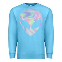 Ocean Blue Alien Head Colorful Laser Ufo Sighting Believe Area 51 Premium Sweatshirt - trangStudio