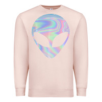 Pale Pink Alien Head Colorful Laser Ufo Sighting Believe Area 51 Premium Sweatshirt - trangStudio