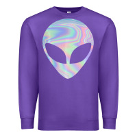 Purple Alien Head Colorful Laser Ufo Sighting Believe Area 51 Premium Sweatshirt - trangStudio