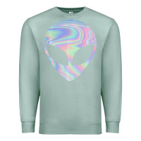 Seafoam Alien Head Colorful Laser Ufo Sighting Believe Area 51 Premium Sweatshirt - trangStudio