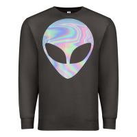 Alien Head Colorful Laser Ufo Sighting Believe Area 51 Premium Sweatshirt | Teevron