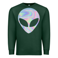 Sports Green Alien Head Colorful Laser Ufo Sighting Believe Area 51 Premium Sweatshirt - trangStudio