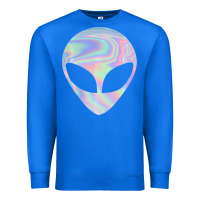 True Royal Alien Head Colorful Laser Ufo Sighting Believe Area 51 Premium Sweatshirt - trangStudio