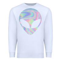 White Alien Head Colorful Laser Ufo Sighting Believe Area 51 Premium Sweatshirt - trangStudio