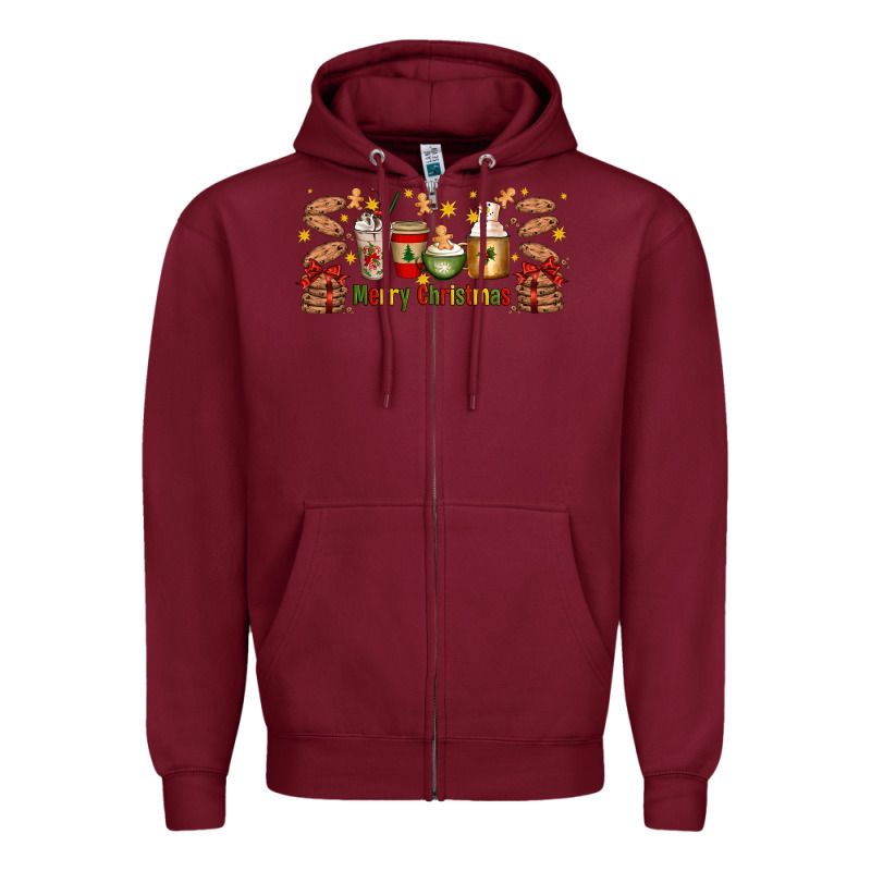 Christmas Coffee Cups Zipper Hoodie by Artiststas | Teevron