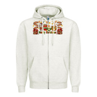 Oatmeal Heather Christmas coffee cups Zipper Hoodie - Artiststas