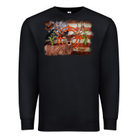 Black deer hunting target american flag  background Premium Sweatshirt - BarkalooDesign
