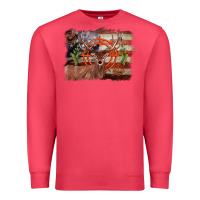 Cardinal deer hunting target american flag  background Premium Sweatshirt - BarkalooDesign