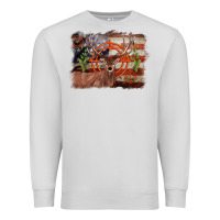 Dove Grey deer hunting target american flag  background Premium Sweatshirt - BarkalooDesign
