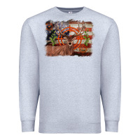 Heather Grey deer hunting target american flag  background Premium Sweatshirt - BarkalooDesign
