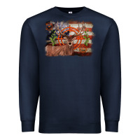 Navy deer hunting target american flag  background Premium Sweatshirt - BarkalooDesign