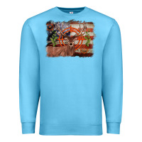 Ocean Blue deer hunting target american flag  background Premium Sweatshirt - BarkalooDesign