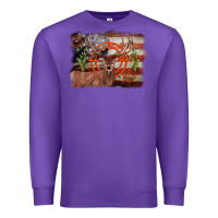 Purple deer hunting target american flag  background Premium Sweatshirt - BarkalooDesign