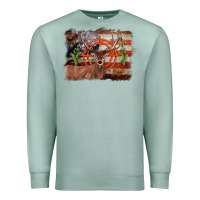 Seafoam deer hunting target american flag  background Premium Sweatshirt - BarkalooDesign