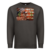 Smoke deer hunting target american flag  background Premium Sweatshirt - BarkalooDesign