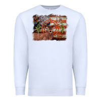 White deer hunting target american flag  background Premium Sweatshirt - BarkalooDesign